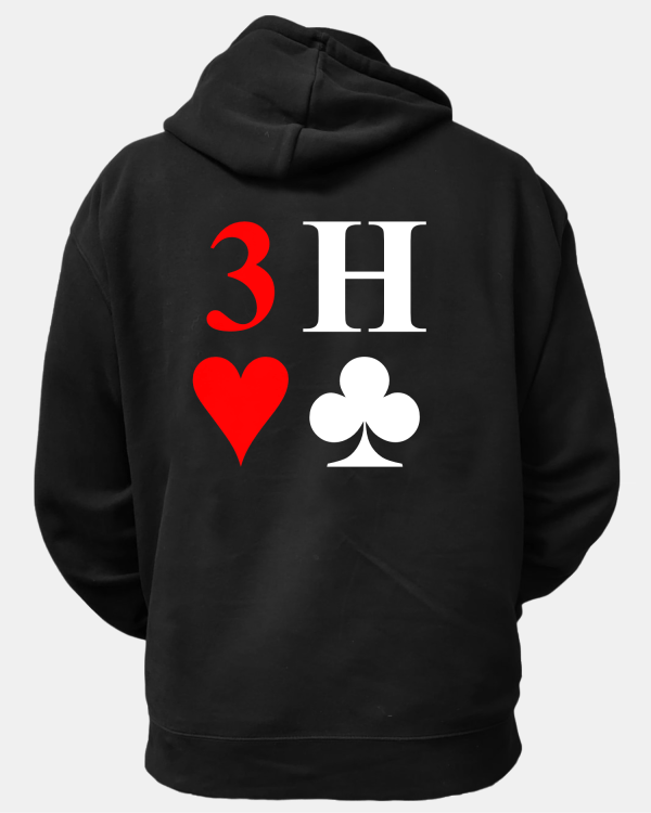 3H❤♣ Back Print Hoodie